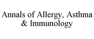 ANNALS OF ALLERGY, ASTHMA & IMMUNOLOGY