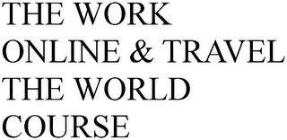 THE WORK ONLINE & TRAVEL THE WORLD COURSE