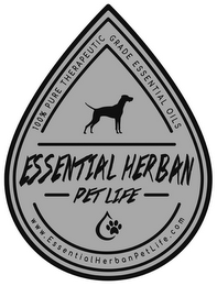 ESSENTIAL HERBAN PET LIFE 100% PURE THERAPEUTIC GRADE ESSENTIAL OILS WWW.ESSENTIALHERBANPETLIFE.COM