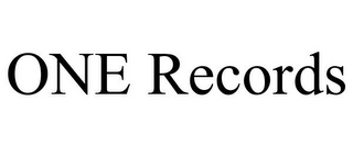 ONE RECORDS