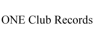 ONE CLUB RECORDS