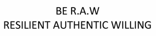 BE R.A.W.  RESILIENT AUTHENTIC WILLING