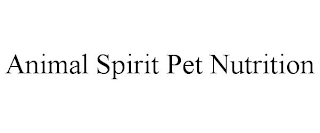 ANIMAL SPIRIT PET NUTRITION