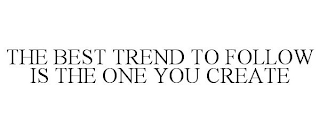 THE BEST TREND TO FOLLOW IS THE ONE YOU CREATE