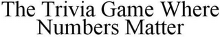 THE TRIVIA GAME WHERE NUMBERS MATTER