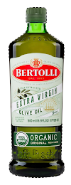 BERTOLLI DAL 1865 WORLD'S NO. 1 OLIVE OIL BRAND BRAND ESTABLISHED IN 1865 IN LUCCA, TUSCANY COLD EXTRACTED EXTRA VIRGIN OLIVE OIL SELECTED OLIVE OILS FROM SPAIN AND TUNISIA. PIONEER EXPORTER OF OLIVE OIL TO THE USA USDA ORGANIC ORGANIC ORIGINAL RICH TASTE 500 ML (16.9 FL OZ) (1PT 0.9 OZ)