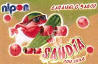 NIPON CARAMELO SABOR SANDIA CON CHILE