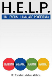 H.E.L.P. HIGH ENGLISH LANGUAGE PROFICIENCY LISTENING SPEAKING READING WRITING DR. TOMEKIA HUTCHINS WATSON