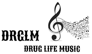 DRGLM DRUG LIFE MUSIC WITH MUSIC SYMBOLS ON THE SIDE