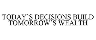 TODAY'S DECISIONS BUILD TOMORROW'S WEALTH