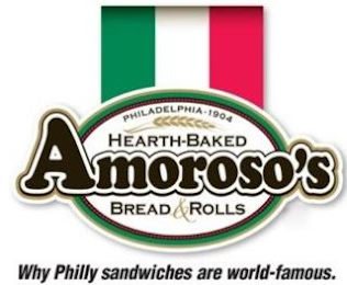 PHILADELPHIA 1904 HEARTH-BAKED AMOROSO'S BREAD & ROLLS WHY PHILLY SANDWICHES ARE WORLD-FAMOUS.