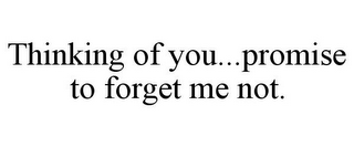 THINKING OF YOU...PROMISE TO FORGET ME NOT.