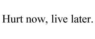 HURT NOW, LIVE LATER.