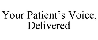 YOUR PATIENT'S VOICE, DELIVERED