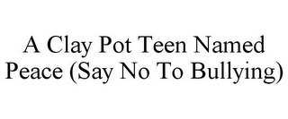 A CLAY POT TEEN NAMED PEACE (SAY NO TO BULLYING)