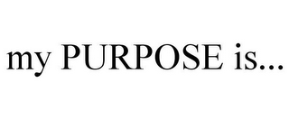 MY PURPOSE IS...