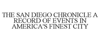 THE SAN DIEGO CHRONICLE A RECORD OF EVENTS IN AMERICA'S FINEST CITY