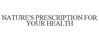 NATURE'S PRESCRIPTION FOR YOUR HEALTH