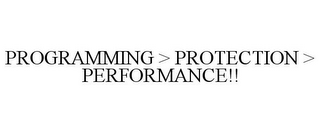 PROGRAMMING > PROTECTION > PERFORMANCE!!