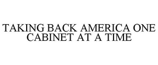 TAKING BACK AMERICA ONE CABINET AT A TIME