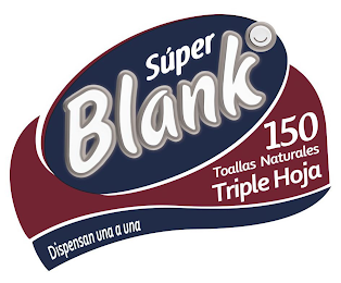 SUPER BLANK O 150 TOALLAS NATURALES TRIPLE HOJA DISPENSAN UNA A UNA