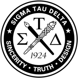 SIGMA TAU DELTA SINCERITY· TRUTH· DESIGN 1924