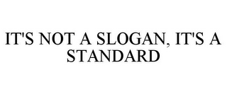 IT'S NOT A SLOGAN, IT'S A STANDARD