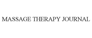 MASSAGE THERAPY JOURNAL