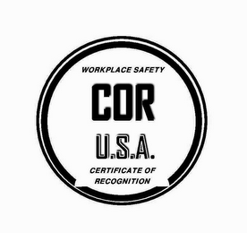 WORKPLACE SAFETY COR U.S.A CERTIFICATE OF RECOGNITION