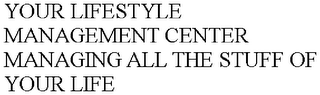 YOUR LIFESTYLE MANAGEMENT CENTER MANAGING ALL THE STUFF OF YOUR LIFE