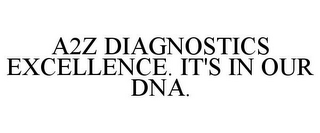 A2Z DIAGNOSTICS EXCELLENCE. IT'S IN OURDNA.