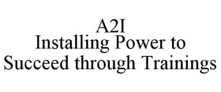 A2I INSTALLING POWER TO SUCCEED THROUGHTRAININGS