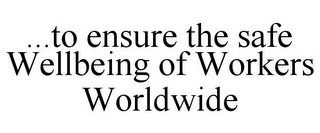 ...TO ENSURE THE SAFE WELLBEING OF WORKERS WORLDWIDE