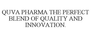 QUVA PHARMA THE PERFECT BLEND OF QUALITY AND INNOVATION.