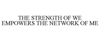 THE STRENGTH OF WE EMPOWERS THE NETWORK OF ME