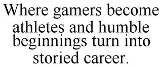 WHERE GAMERS BECOME ATHLETES AND HUMBLEBEGINNINGS TURN INTO STORIED CAREER.