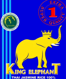 KING ELEPHANT THAI JASMINE RICE 100% SUPER EXTRA QUALITY 1 THAI HOM MALI RICE ORIGINATED IN THAILAND DEPARTMENT OF FOREIGN TRADE