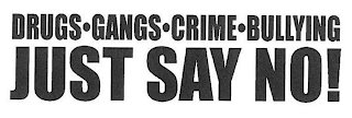 DRUGS · GANGS · CRIME · BULLYING JUST SAY NO!