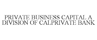 PRIVATE BUISNESS CAPITAL A DIVISION OF CALPRIVATE BANK