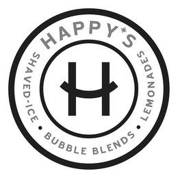 H HAPPY'S SHAVED-ICE · BUBBLE BLENDS · LEMONADES