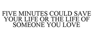 FIVE MINUTES COULD SAVE YOUR LIFE OR THELIFE OF SOMEONE YOU LOVE