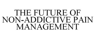 THE FUTURE OF NON-ADDICTIVE PAIN MANAGEMENT