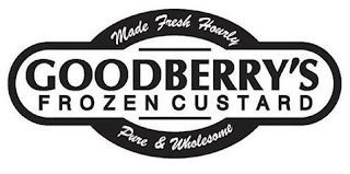 MADE FRESH HOURLY GOODBERRY'S FROZEN CUSTARD PURE & WHOLESOME