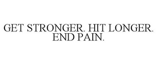 GET STRONGER. HIT LONGER. END PAIN.