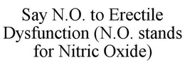 SAY N.O. TO ERECTILE DYSFUNCTION (N.O. STANDS FOR NITRIC OXIDE)