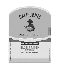 CALIFORNIA OLIVE RANCH FIRST COLD PRESSGROWN GLOBALLY, CRAFTED IN CALIFORNIA DESTINATION SERIES EXTRA VIRGIN OLIVE OIL EXCEPTIONAL TASTE, PERFECTLY BALANCED FARMING OLIVES SINCE 1998