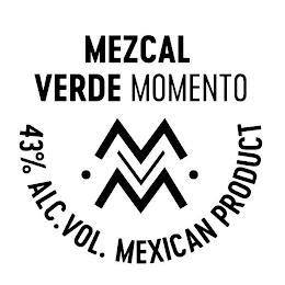 MEZCAL VERDE MOMENTO MVM 43% ALC. VOL. MEXICAN PRODUCT