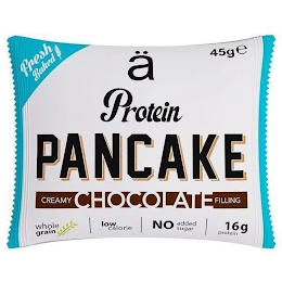 Ä PROTEIN PANCAKE FRESH BAKED 45GE CREAMY CHOCOLATE FILLING WHOLE GRAIN LOW CALORIE NO ADDED SUGAR 16G PROTEIN