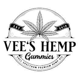 VEE'S HEMP GUMMIES EST. 2018 FULL SPECTRUM PREMIUM HEMP OIL