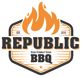 EST 2019 REPUBLIC BBQ SLOW SMOKED TEXAS